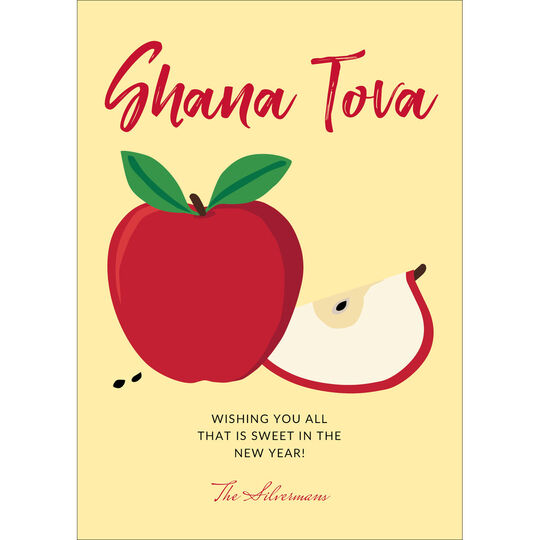 Yellow Shana Tova Apple Jewish New Year Cards